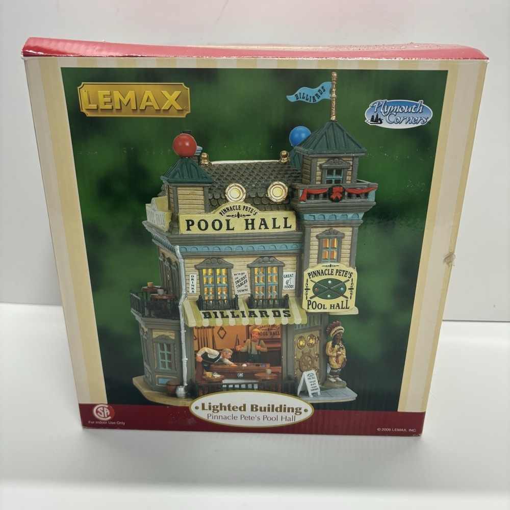 Lemax 2006 Ceramic Miniature Model Pinnacle Pete's Pool Hall Billiards Bar Xmas